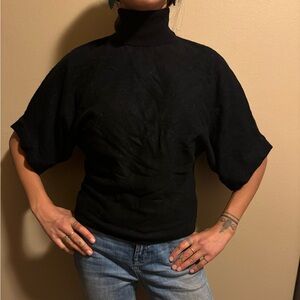 Black Batwing Turtleneck